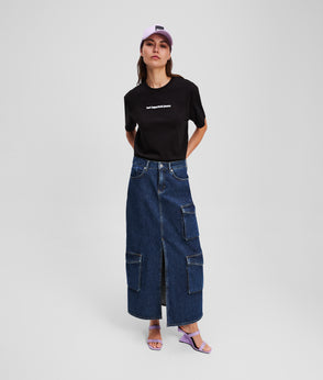 KarlLagerfeld Klj Box Logo Soft Half-Moon Shoulder Bag Black