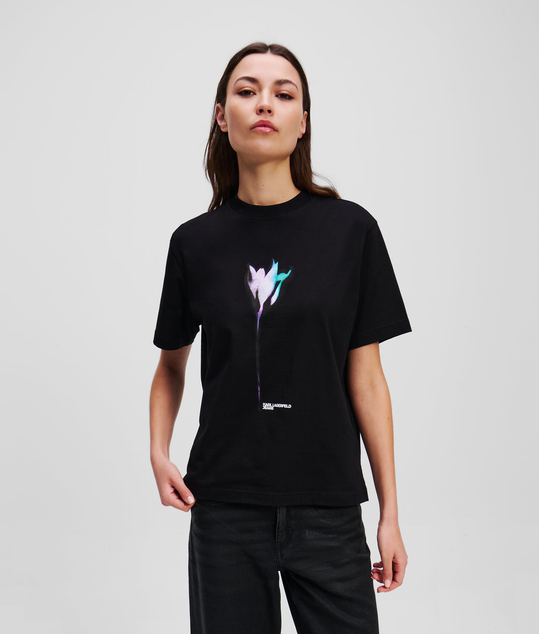 KarlLagerfeld Geo Leather Shoulder Bag Lavendula