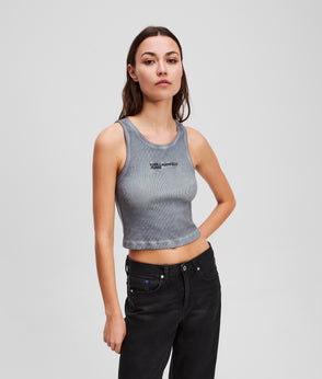 KarlLagerfeld Utility Coated Denim Backpack Coated Black Denim