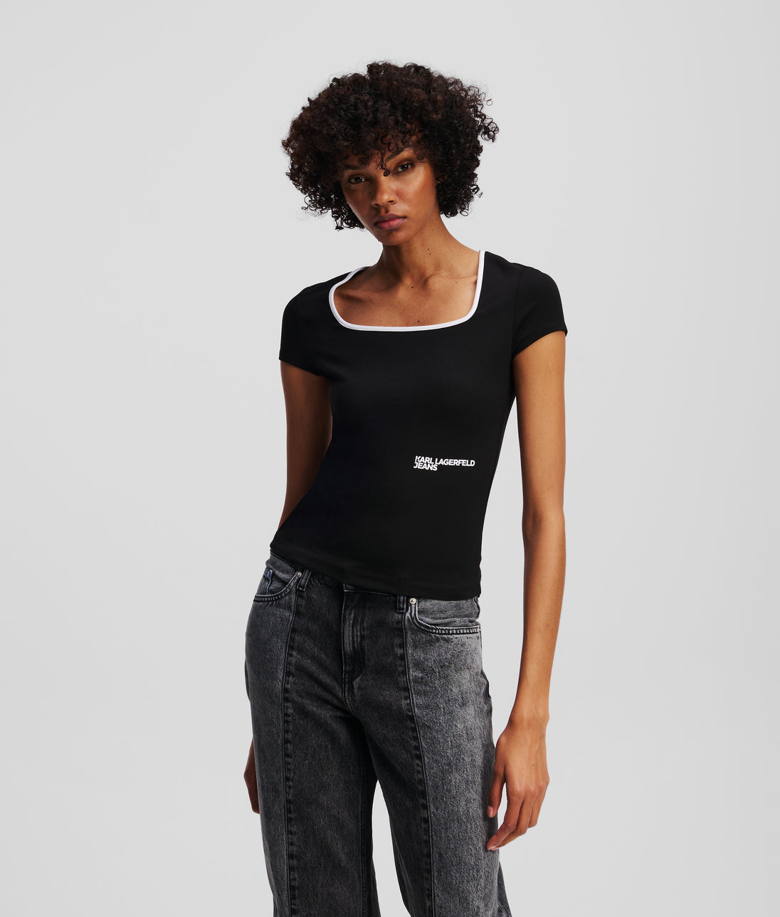 KarlLagerfeld Utility Coated Denim Camera Bag Coated Black Denim