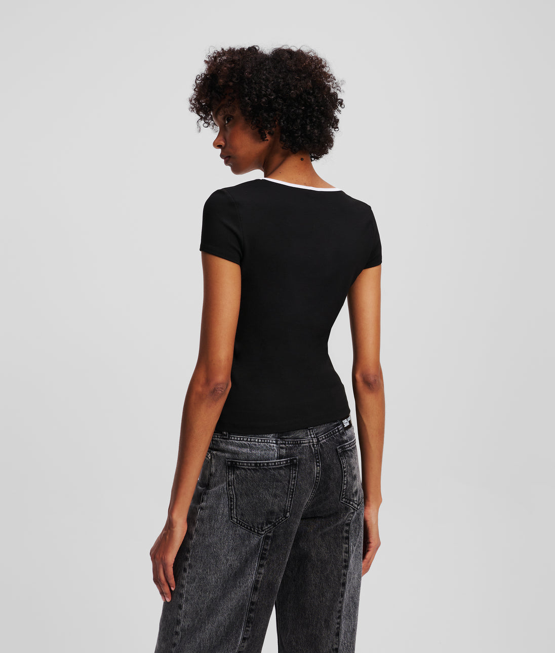 KarlLagerfeld Utility Coated Denim Camera Bag Coated Black Denim