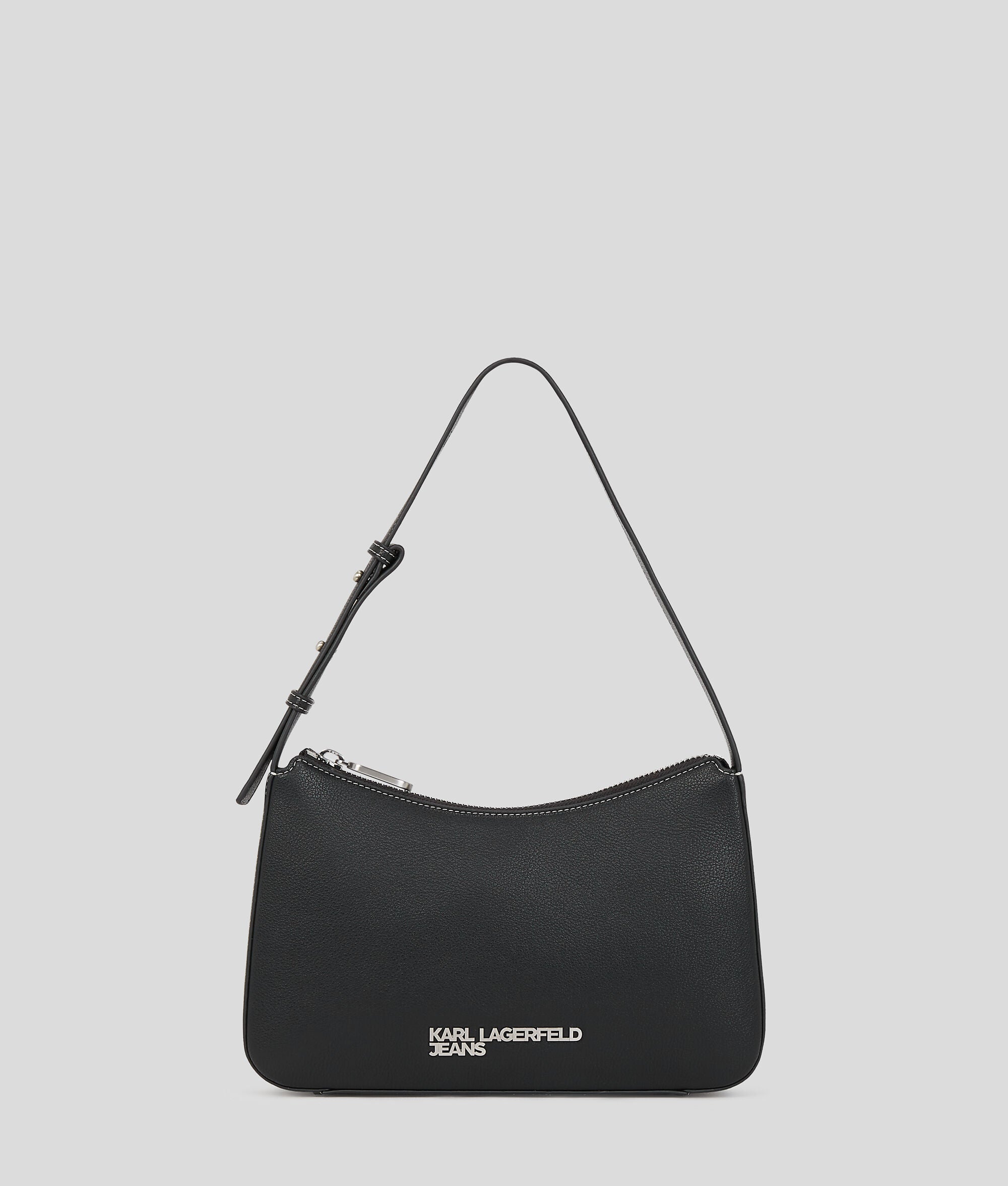 Metal Logo Shoulder Bag Black Black