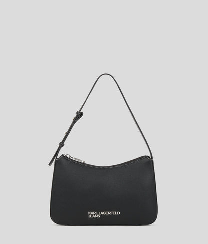 Metal Logo Shoulder Bag Black Black
