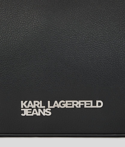 Metal Logo Shoulder Bag Black Black
