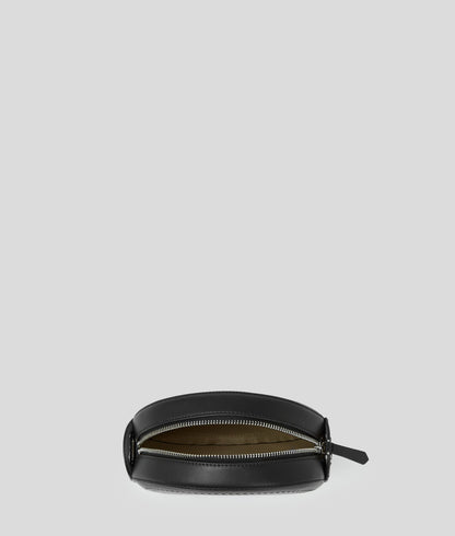 KarlLagerfeld Kcircle Embossed Logo Round Crossbody Bag Black