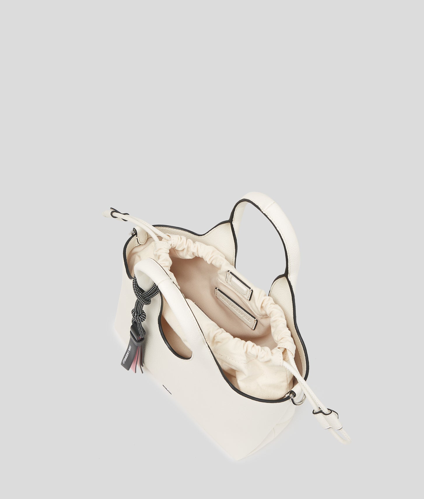 KarlLagerfeld Ikon Small Grainy Tote Bag Off White