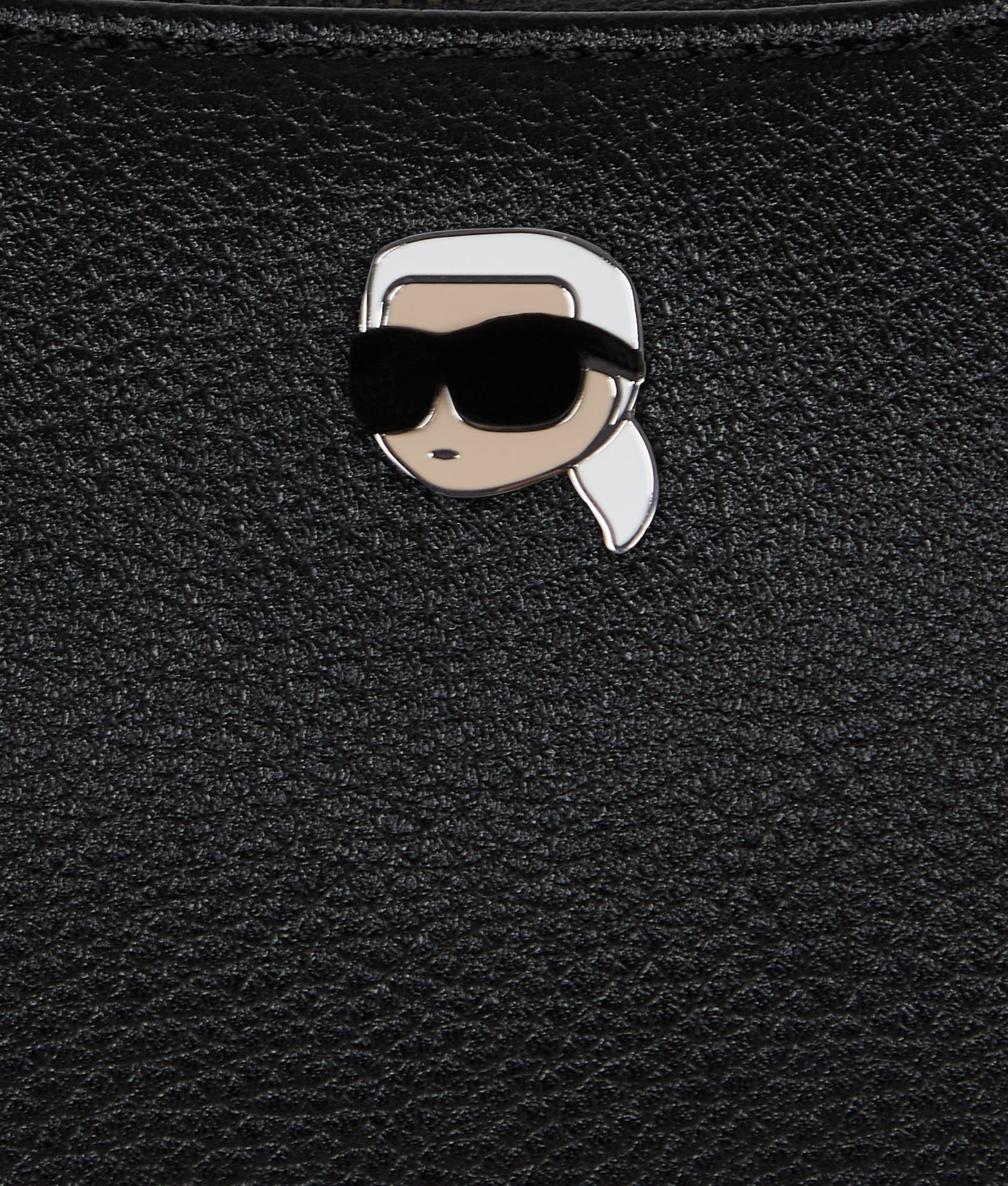 KarlLagerfeld Ikon Grainy Shoulder Bag Black