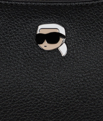 KarlLagerfeld Ikon Grainy Shoulder Bag Black