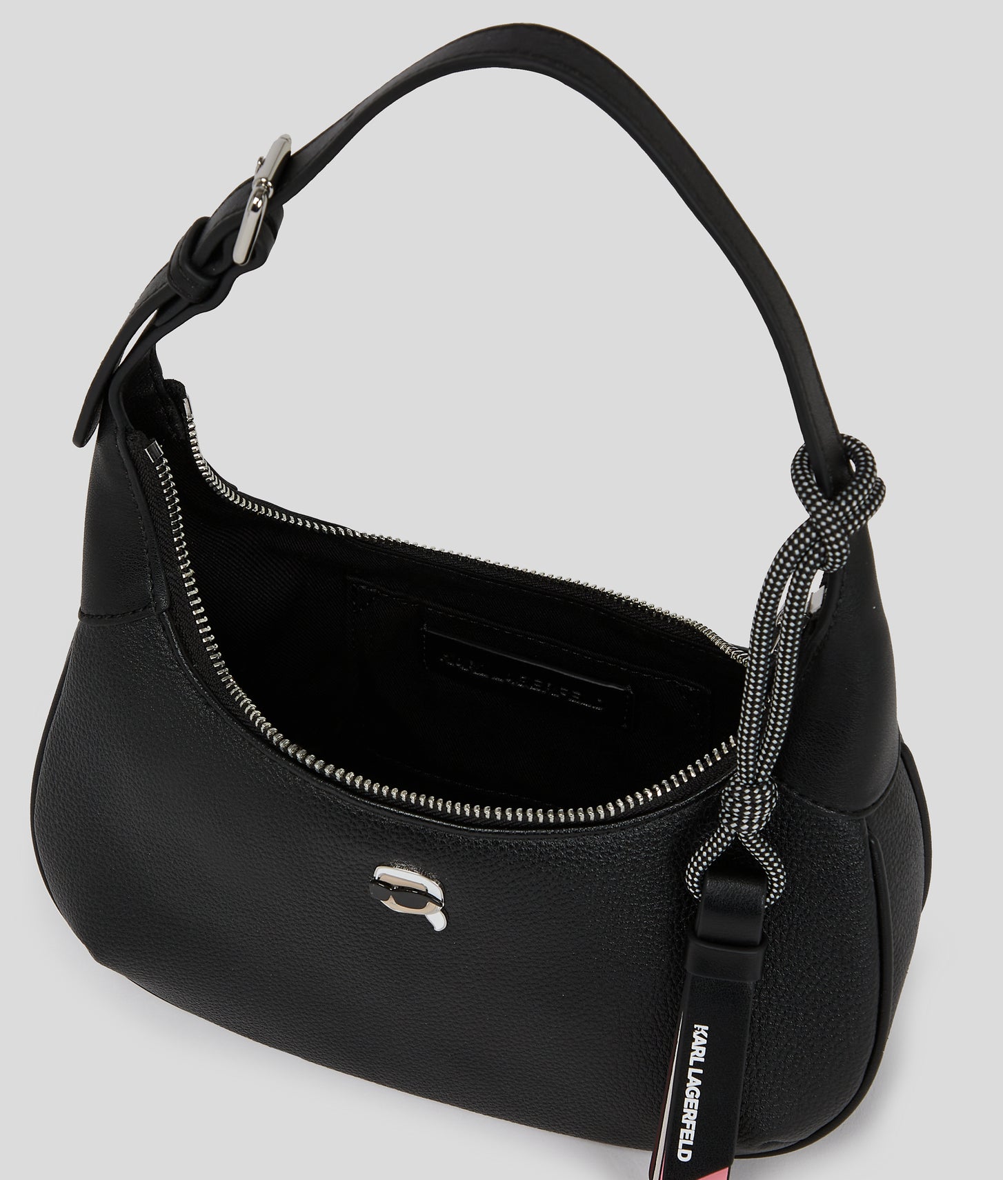 KarlLagerfeld Ikon Grainy Shoulder Bag Black
