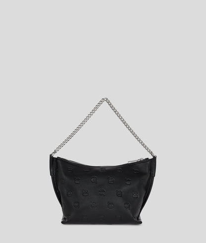 KarlLagerfeld Ikon Monogram Shoulder Bag All Over Print Tonal Black