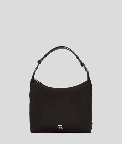 KarlLagerfeld Ikon Nylon Hobo Bag Black