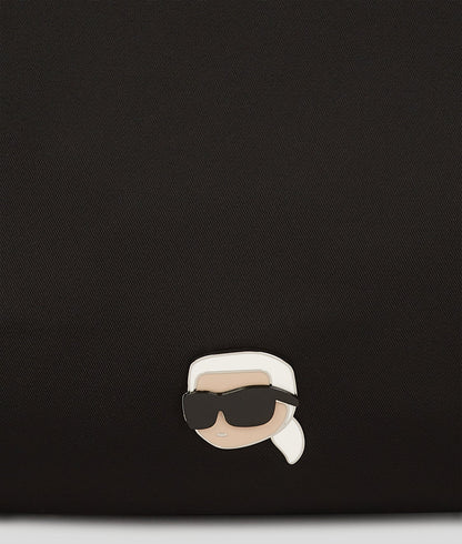 KarlLagerfeld Ikon Nylon Hobo Bag Black