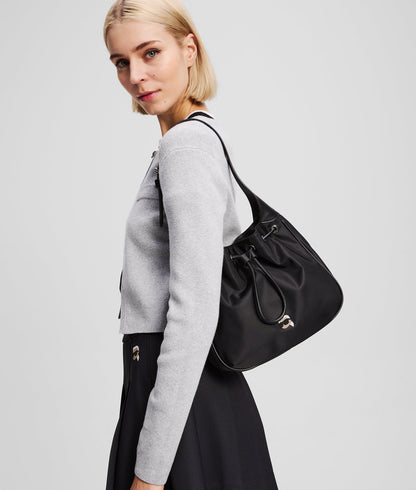 KarlLagerfeld Ikon Drawstring Shoulder Bag Black