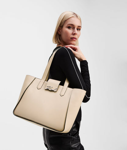 KarlLagerfeld Ksignature Medium Tote Bag Trench Beige