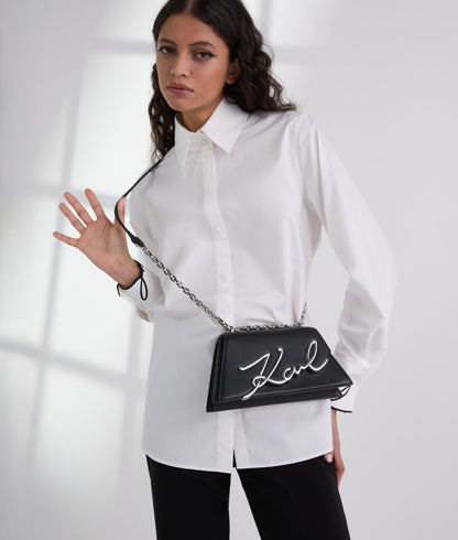 KarlLagerfeld Ksignature Shoulder Bag Black-Nickel