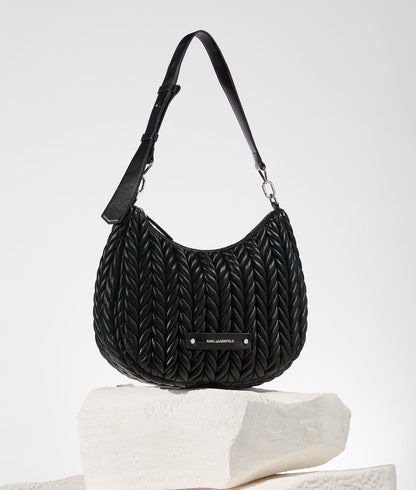KarlLagerfeld Kweave Hobo Bag Black-Nickel