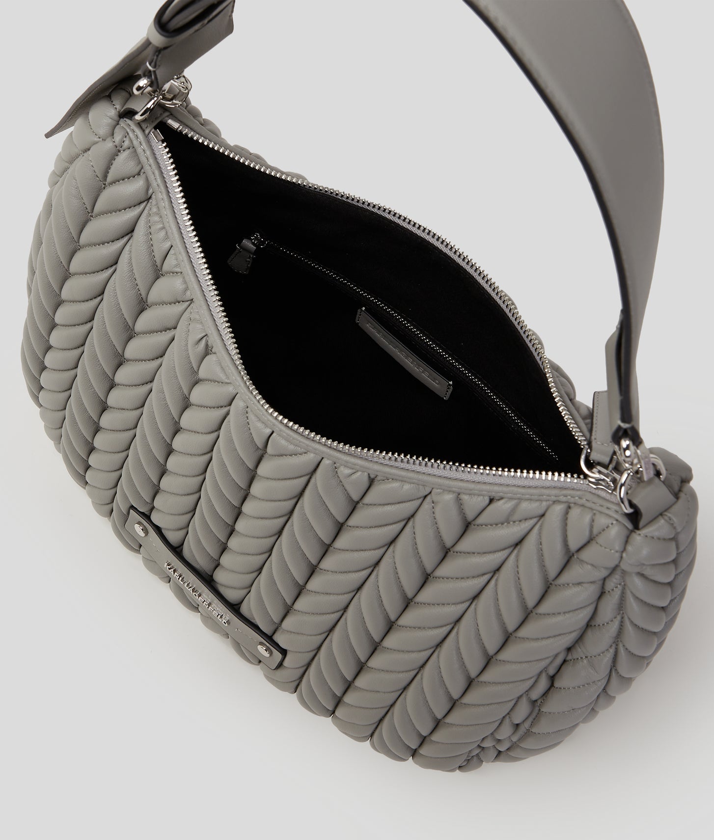 KarlLagerfeld Kweave Hobo Bag Cloud Grey