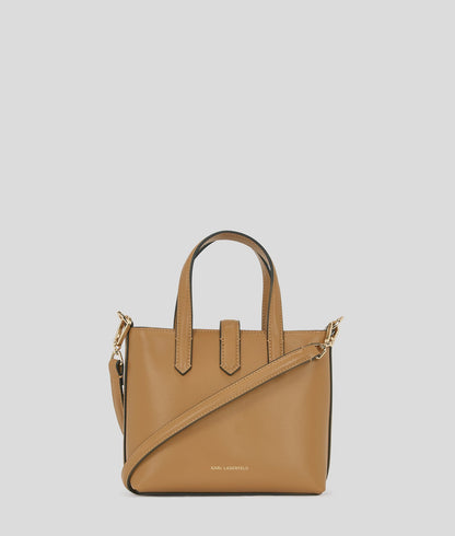 KarlLagerfeld Kautograph Padlock Mini Tote Bag Caramel