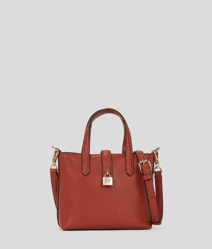 KarlLagerfeld Kautograph Padlock Mini Tote Bag Red Brick