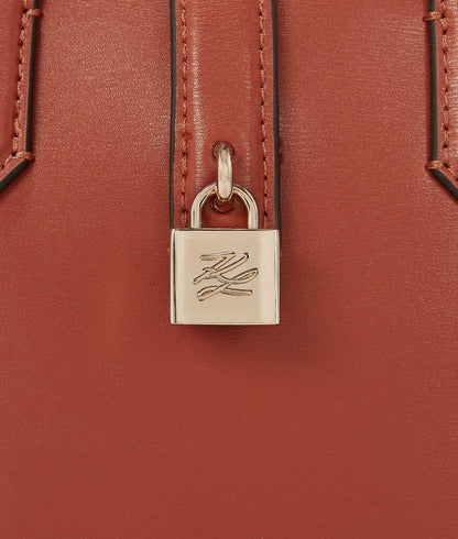 KarlLagerfeld Kautograph Padlock Mini Tote Bag Red Brick