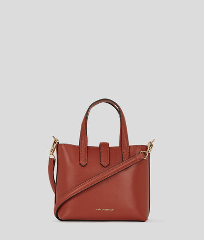 KarlLagerfeld Kautograph Padlock Mini Tote Bag Red Brick
