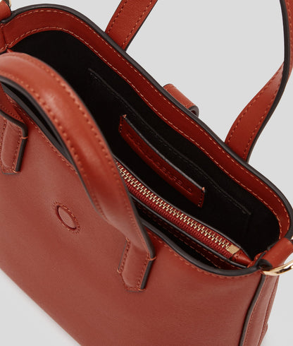 KarlLagerfeld Kautograph Padlock Mini Tote Bag Red Brick