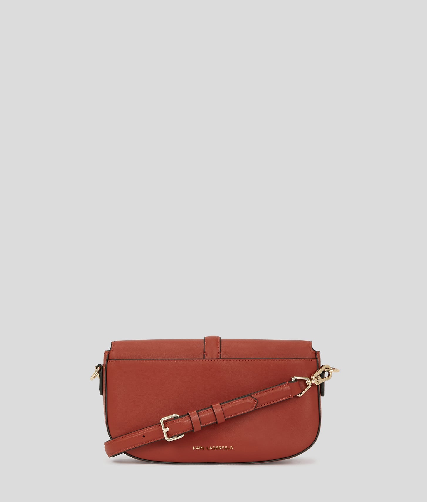 KarlLagerfeld Kautograph Padlock Shoulder Bag Red Brick