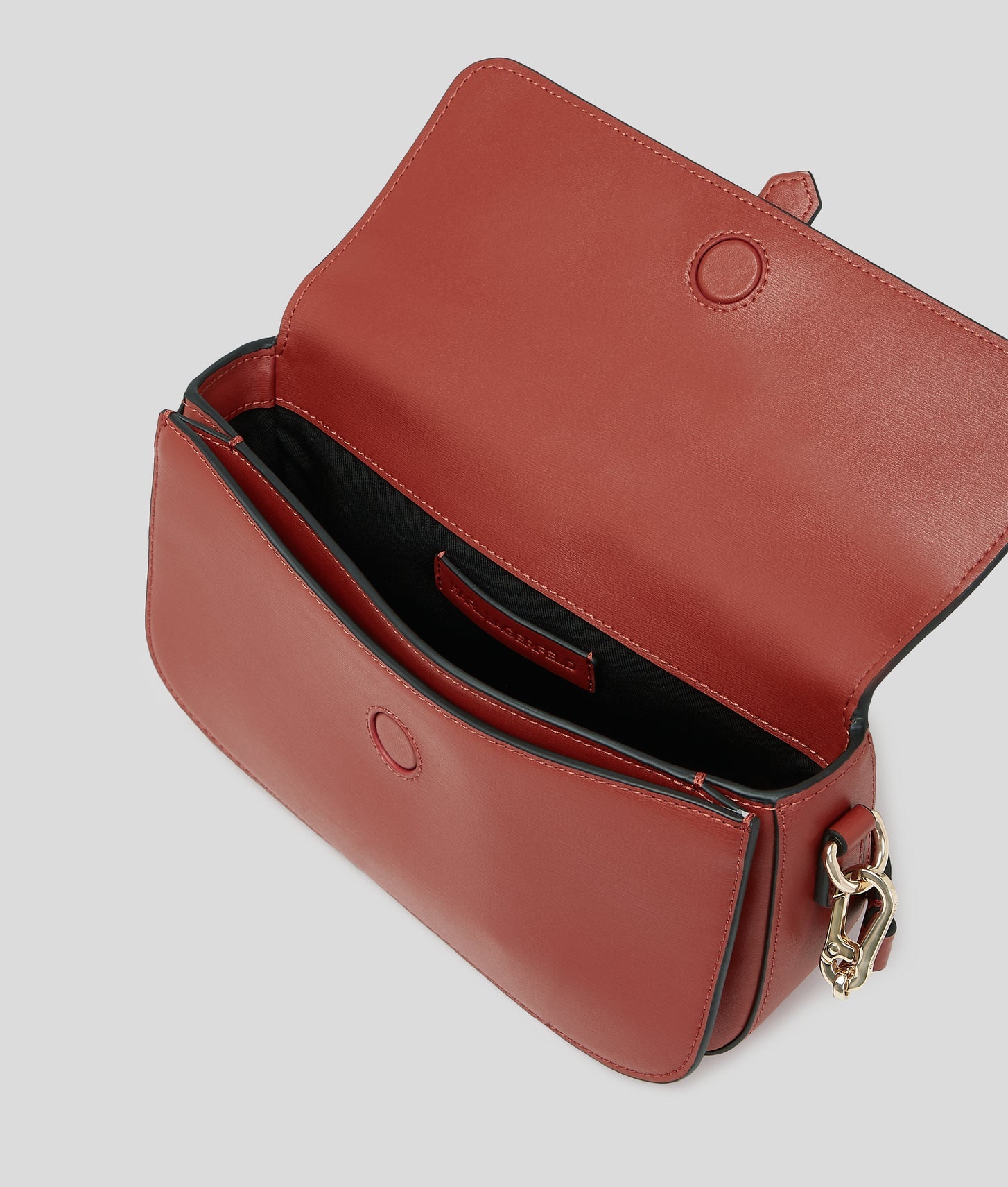 KarlLagerfeld Kautograph Padlock Shoulder Bag Red Brick