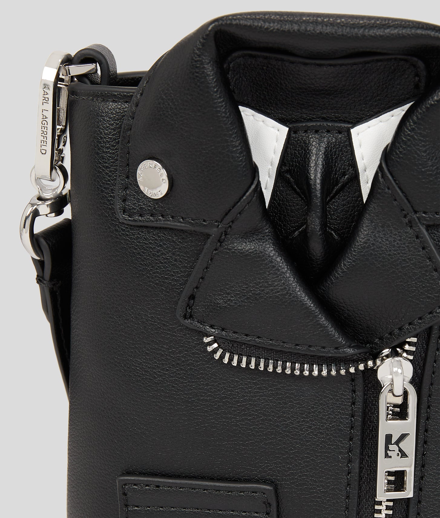 KarlLagerfeld Ikon Biker Jacket Crossbody Bag Black