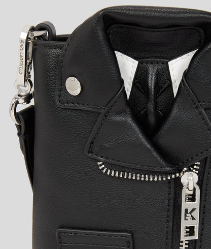 KarlLagerfeld Ikon Biker Jacket Crossbody Bag Black