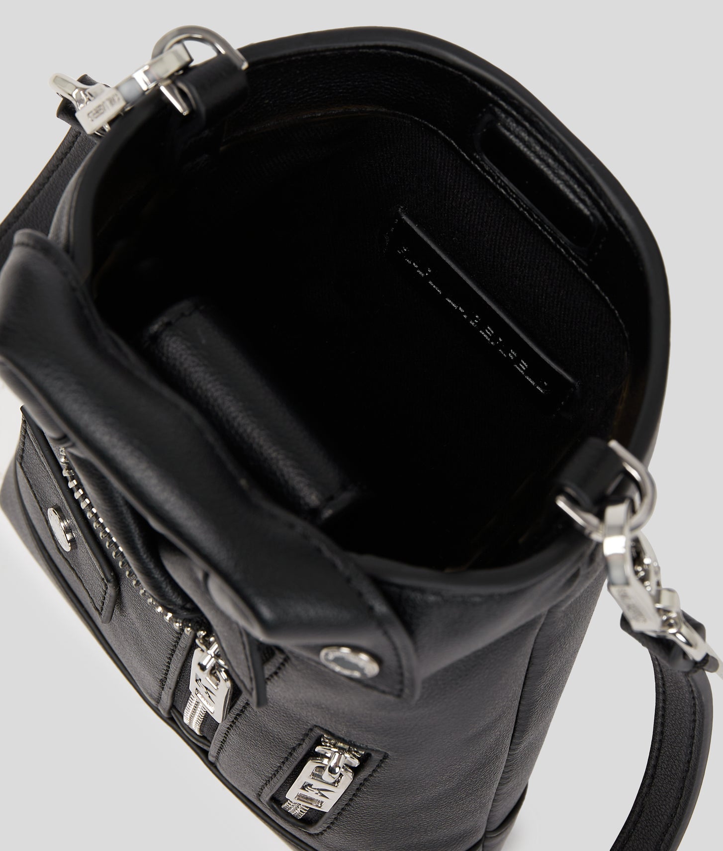 KarlLagerfeld Ikon Biker Jacket Crossbody Bag Black