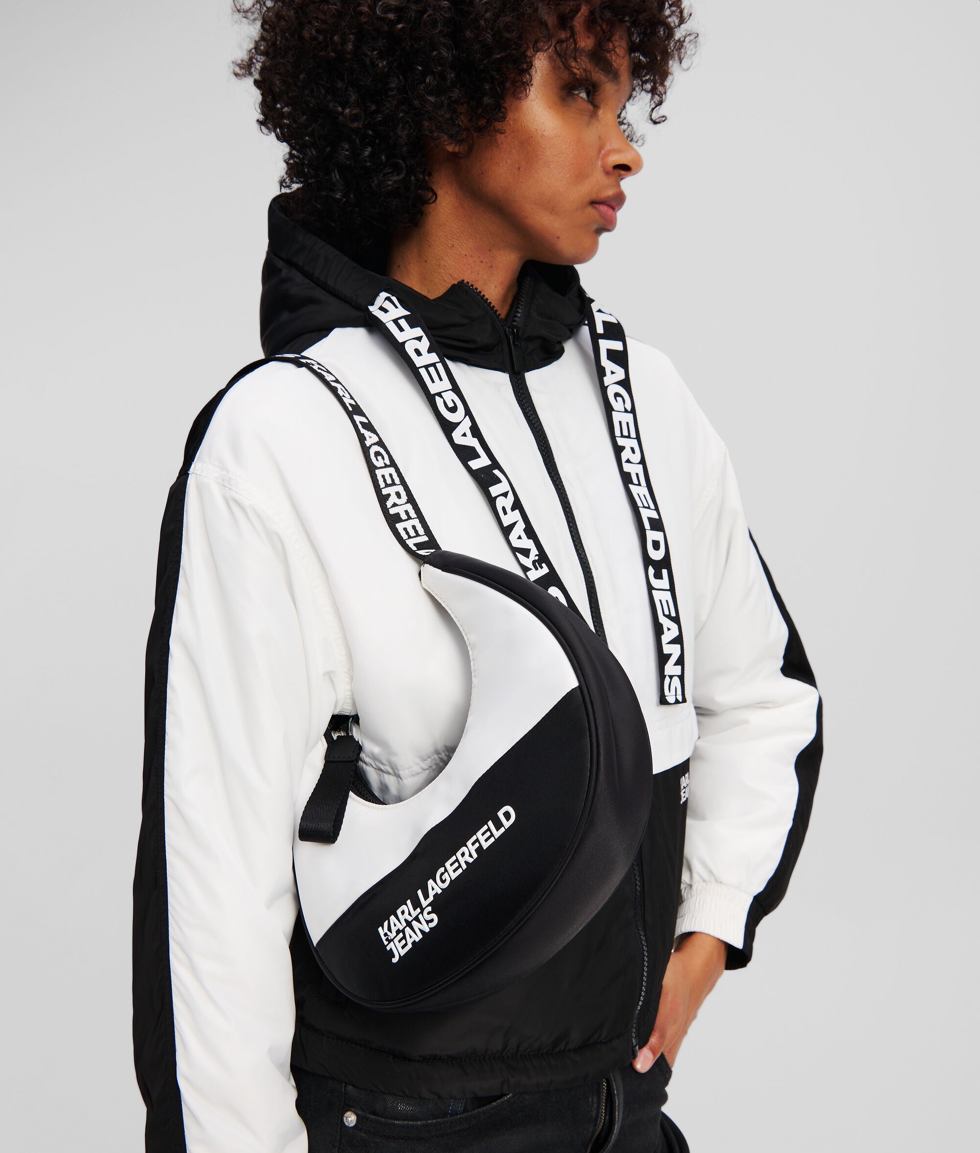 Nylon Moon Shoulder Bag White/Black White/Black