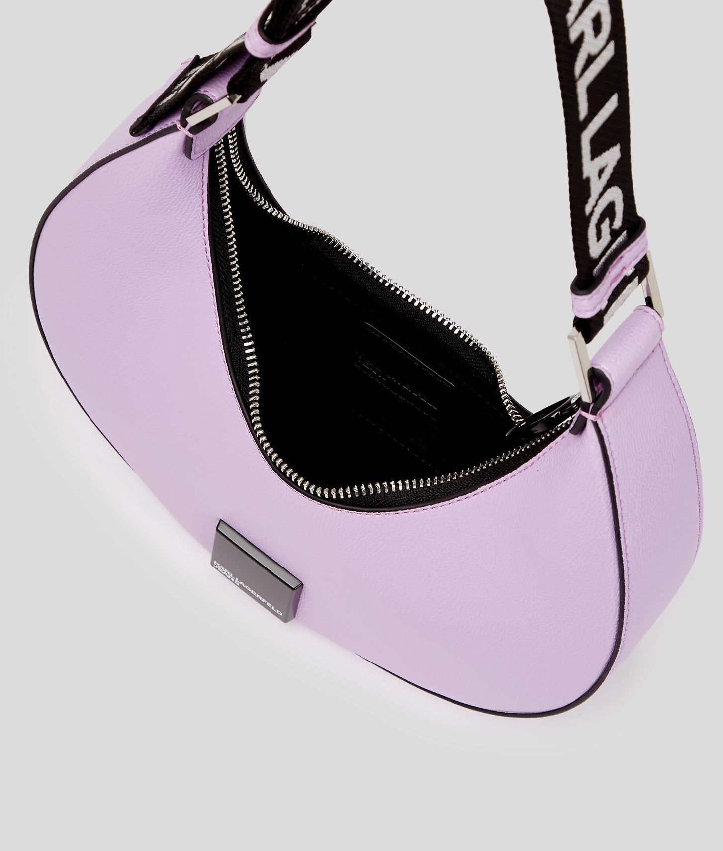 KarlLagerfeld Klj Box Logo Half-Moon Shoulder Bag Lavendula
