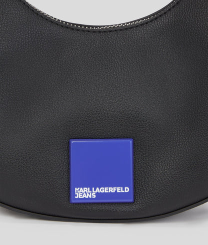 KarlLagerfeld Klj Box Logo Half-Moon Shoulder Bag Black