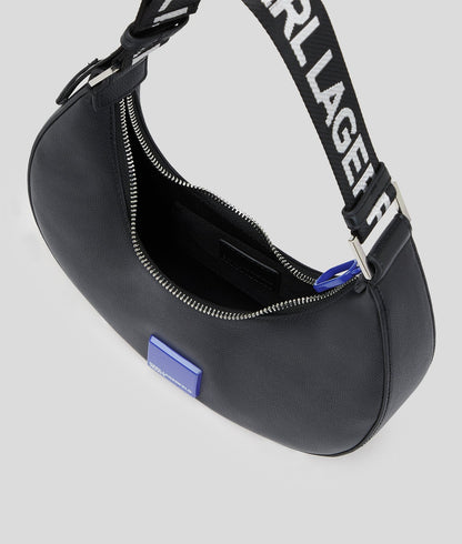 KarlLagerfeld Klj Box Logo Half-Moon Shoulder Bag Black