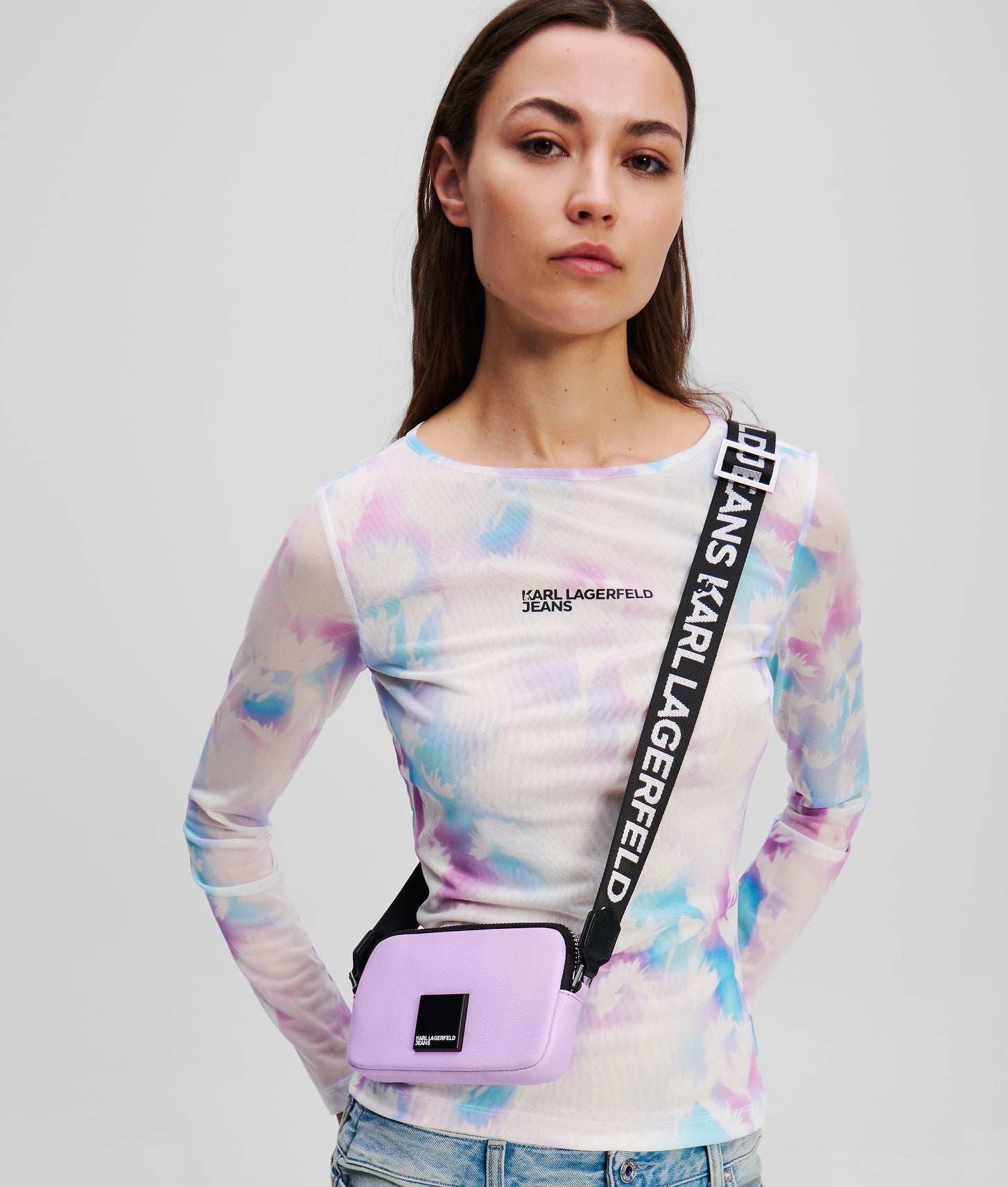 KarlLagerfeld Klj Box Logo Mini Crossbody Bag Lavendula
