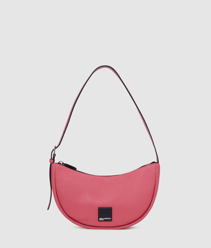 KarlLagerfeld Klj Box Logo Soft Half-Moon Shoulder Bag Slate Rose