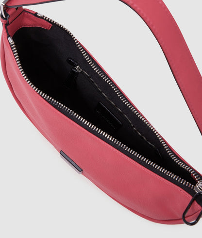 KarlLagerfeld Klj Box Logo Soft Half-Moon Shoulder Bag Slate Rose