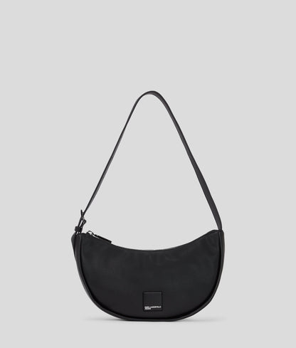 KarlLagerfeld Klj Box Logo Soft Half-Moon Shoulder Bag Black