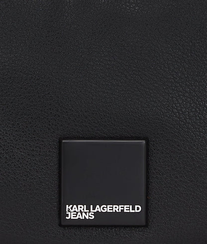 KarlLagerfeld Klj Box Logo Soft Half-Moon Shoulder Bag Black