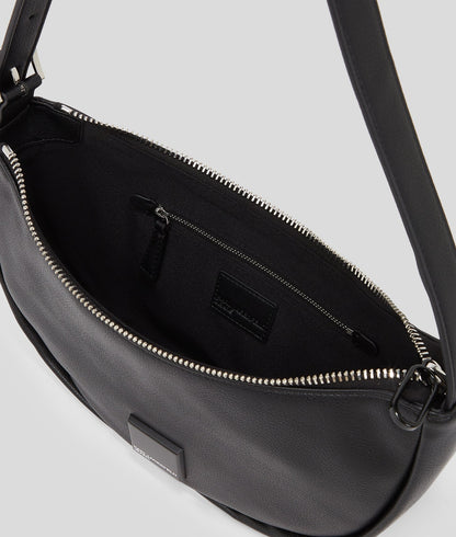 KarlLagerfeld Klj Box Logo Soft Half-Moon Shoulder Bag Black