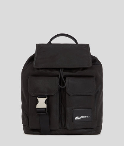 KarlLagerfeld Utility Coated Denim Backpack Coated Black Denim