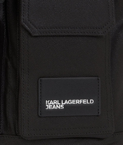 KarlLagerfeld Utility Coated Denim Backpack Coated Black Denim