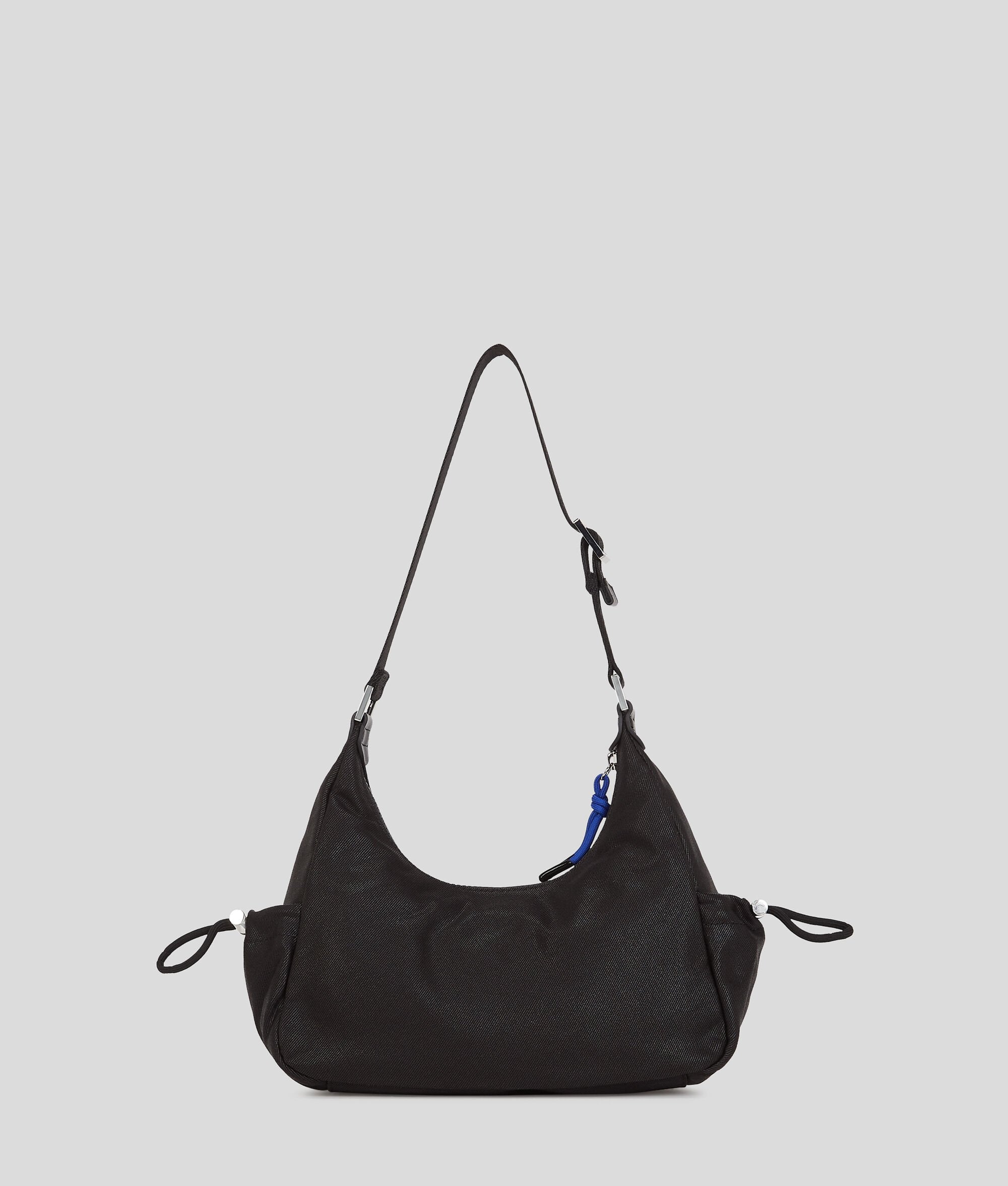 Utility Coated Denim Shoulder Bag Coated Black Denim Coated Black Denim