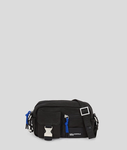 KarlLagerfeld Utility Coated Denim Camera Bag Coated Black Denim