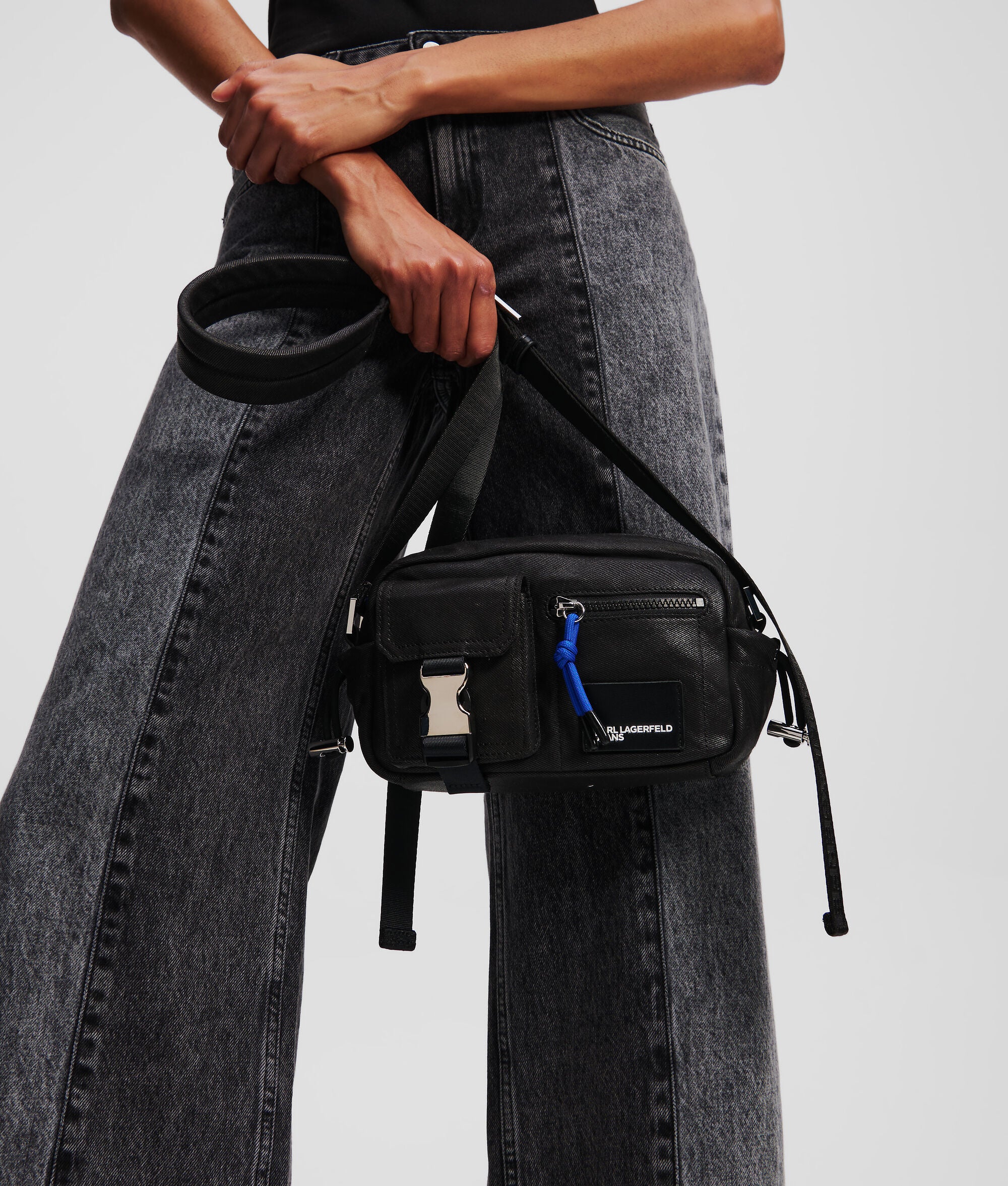 Utility Coated Denim Camera Bag Coated Black Denim Coated Black Denim