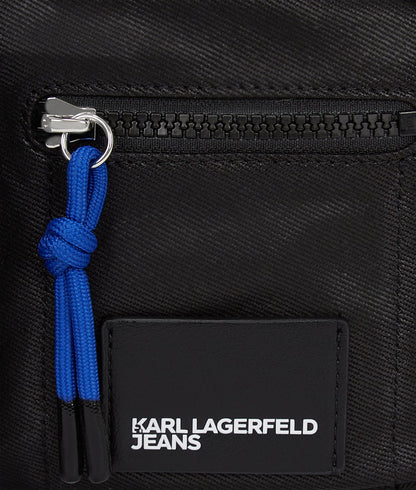 KarlLagerfeld Utility Coated Denim Camera Bag Coated Black Denim