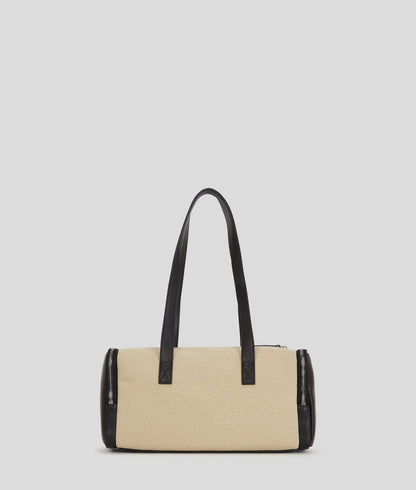 KarlLagerfeld Utility Canvas Shoulder Bag Beige/Black