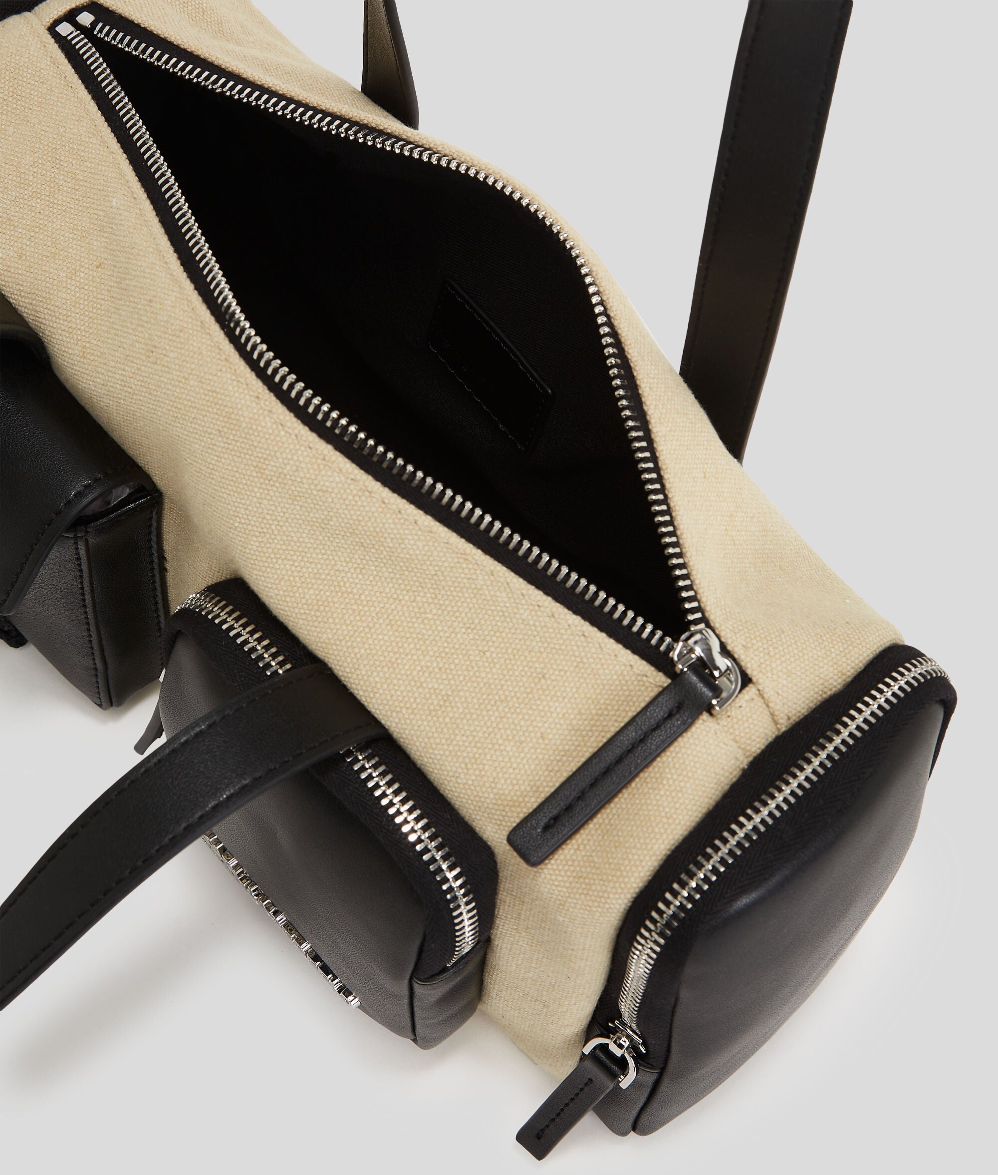 Utility Canvas Shoulder Bag Beige/Black Beige/Black