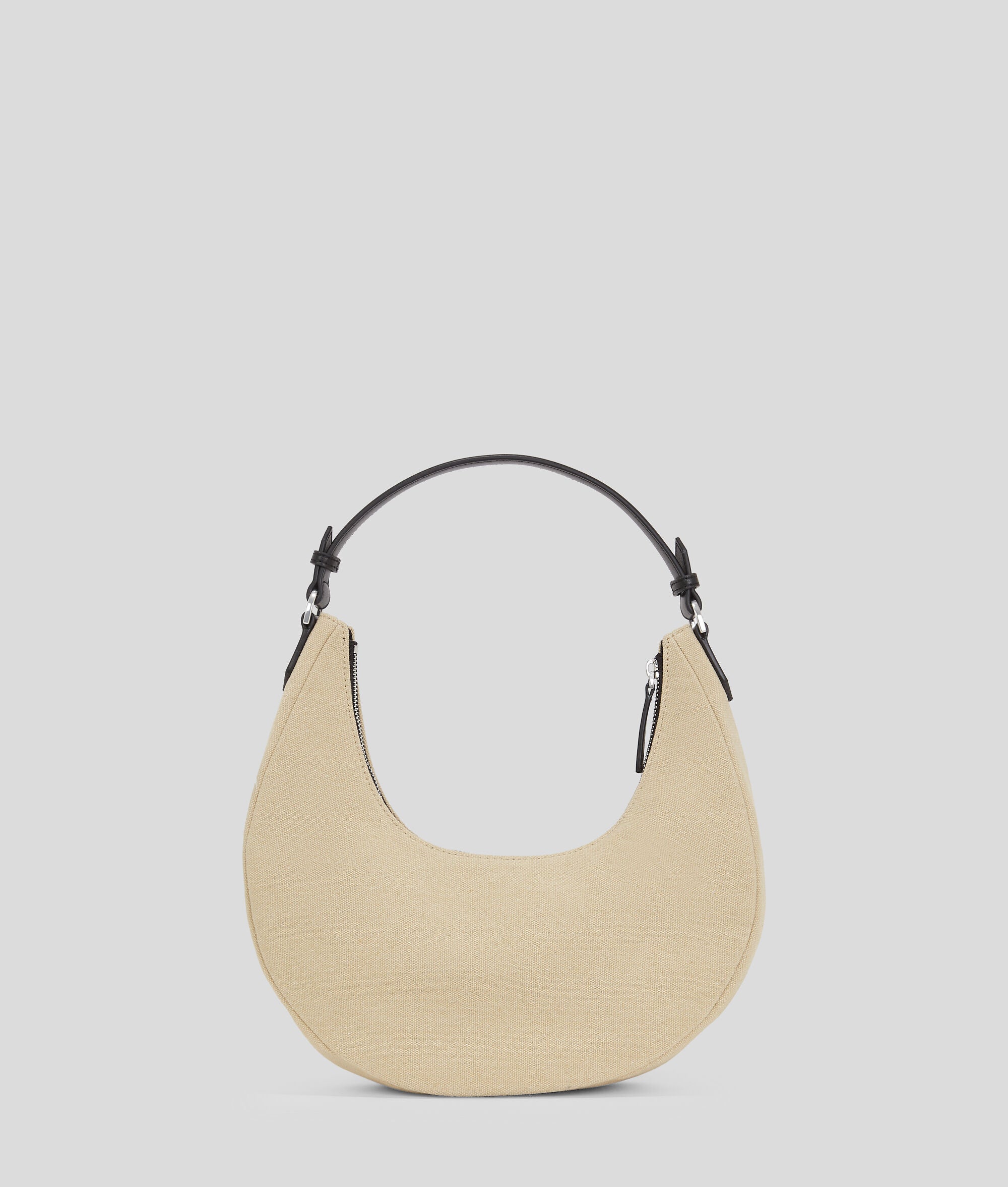 Utility Canvas Moon Shoulder Bag Beige/Black Beige/Black